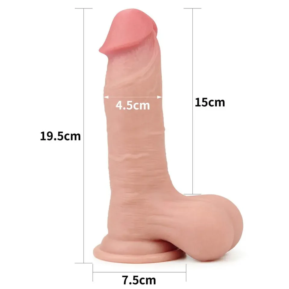 Dimension chart showing 19.5 cm total length, 15 cm usable length, 4.5 cm diameter and 7.5 cm base width